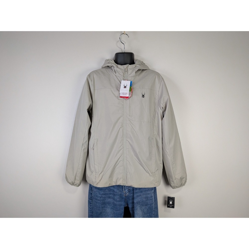 Spyder Lite Men's Hooded Windbreaker Jacket - Stone - Size Medium - NWT